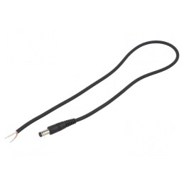 Cablu DC 5,5/2,1 mm 0,5m Negru | Electronic-mag.ro | Componente Electronice