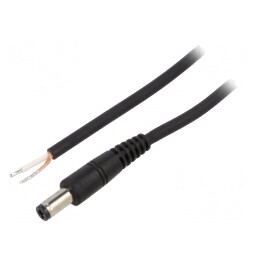 Cablu Alimentare DC 5,5/2,5 Negru 0,5m | Electronic-mag.ro | Componente Electronice