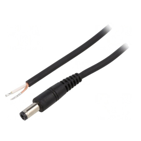 Cablu Alimentare DC 5,5/2,5 Negru 0,5m | Electronic-mag.ro | Componente Electronice