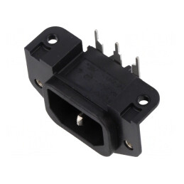 Conector alimentare AC soclu tată 10A 250V IEC 60320 | Electronic-mag.ro | Componente Electronice