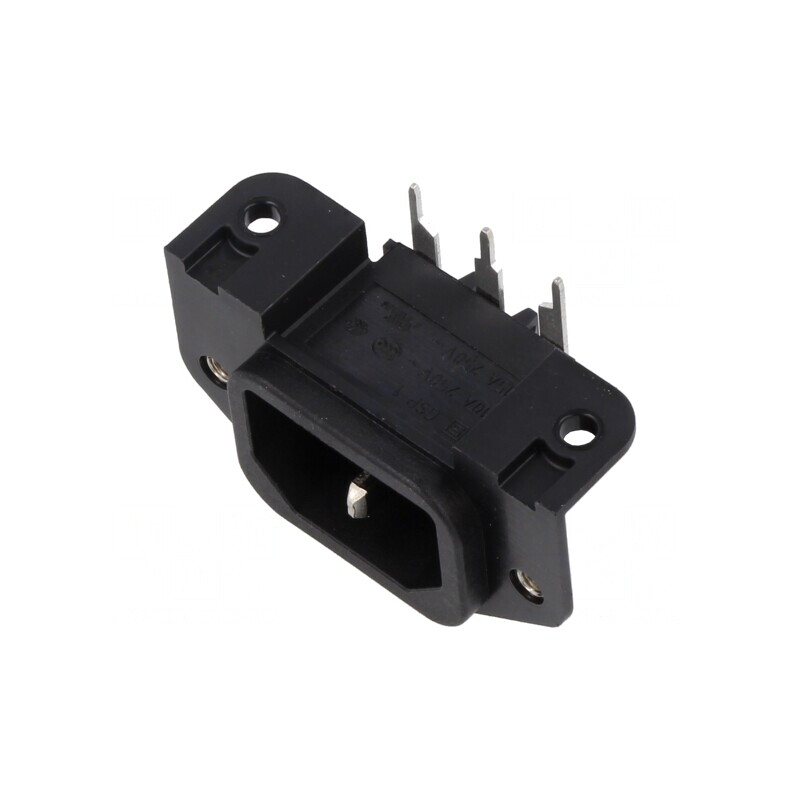 Conector alimentare AC soclu tată 10A 250V IEC 60320 | Electronic-mag.ro | Componente Electronice