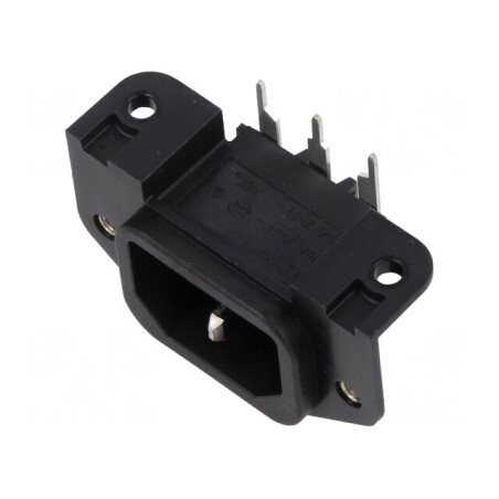 Conector alimentare AC soclu tată 10A 250V IEC 60320 | Electronic-mag.ro | Componente Electronice