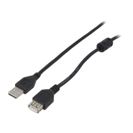 Cablu USB 2.0 A-A 3m Negru Aurit | Electronic-mag.ro | Componente Electronice