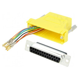 Adaptor D-Sub 25pin Femelă la RJ45 Galben | Electronic-mag.ro | Componente Electronice