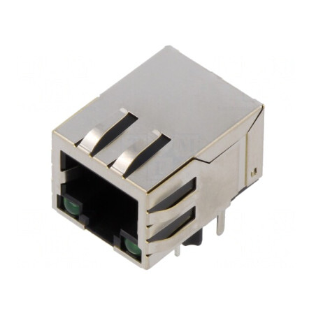 Soclu RJ45 8p8c Ecranat cu LED | Electronic-mag.ro | Componente Electronice