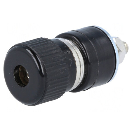 Soclu Banană 4mm Negru 30A 60VDC | Electronic-mag.ro | Componente Electronice