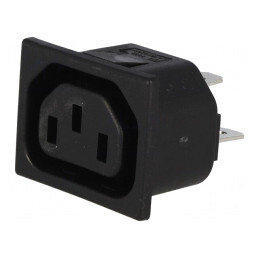 Conector Alimentare AC Soclu Mamă 10A 250VAC C13 | Electronic-mag.ro | Componente Electronice