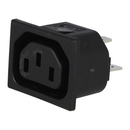 Conector Alimentare AC Soclu Mamă 10A 250VAC C13 | Electronic-mag.ro | Componente Electronice