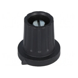 Buton rotativ cu flanșă și indicator plastic 6mm negru | Electronic-mag.ro | Componente Electronice