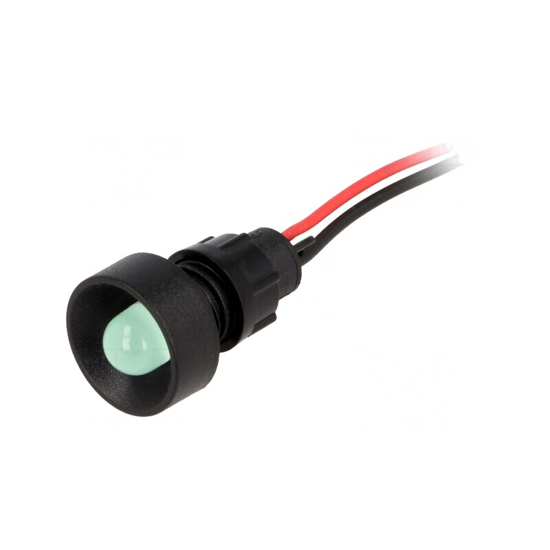 Lampă LED verde 220VDC Ø13mm IP40 | Electronic-mag.ro | Componente Electronice