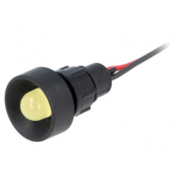Lampă LED galbenă 220VDC Ø13mm IP40 | Electronic-mag.ro | Componente Electronice