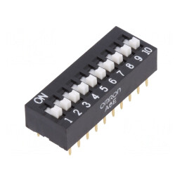 Comutator DIP-SWITCH 10 Secțiuni ON-OFF 24VDC | Electronic-mag.ro | Componente Electronice