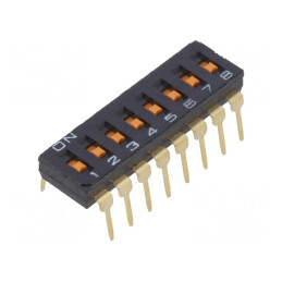 Comutator DIP-SWITCH 8 Secțiuni ON-OFF 24V 0.025A | Electronic-mag.ro | Componente Electronice