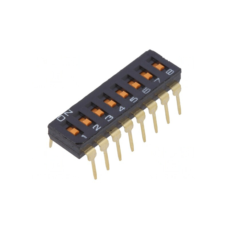 Comutator DIP-SWITCH 8 Secțiuni ON-OFF 24V 0.025A | Electronic-mag.ro | Componente Electronice
