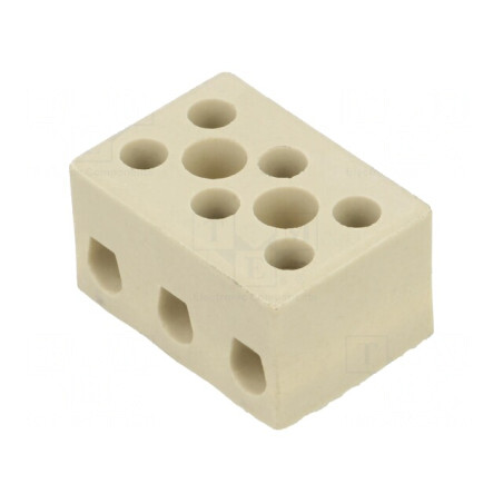 Regletă de conexiuni terminal 6mm2 450V 3 piste | Electronic-mag.ro | Componente Electronice