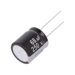 Condensator electrolitic THT 68uF 250V 18x20mm | Electronic-mag.ro | Componente Electronice