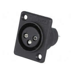 Soclu XLR Mamă 3 Pin Montare Panou | Electronic-mag.ro | Componente Electronice