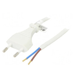 Cablu Alimentare Alb 1,5m 2,5A 250V | Electronic-mag.ro | Componente Electronice