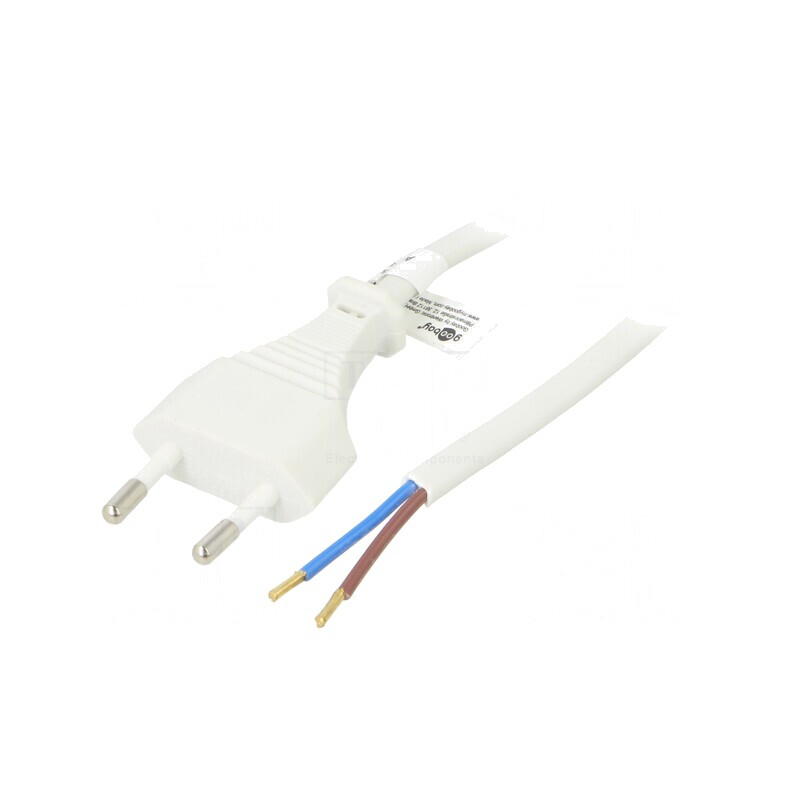 Cablu Alimentare Alb 1,5m 2,5A 250V | Electronic-mag.ro | Componente Electronice