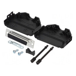 Mufă D-Sub 25 PIN Mama pentru Lipire pe Cablu - Set Complet | Electronic-mag.ro | Componente Electronice