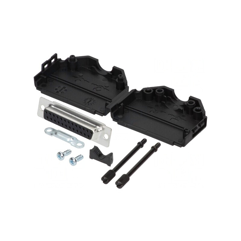 Mufă D-Sub 25 PIN Mama pentru Lipire pe Cablu - Set Complet | Electronic-mag.ro | Componente Electronice