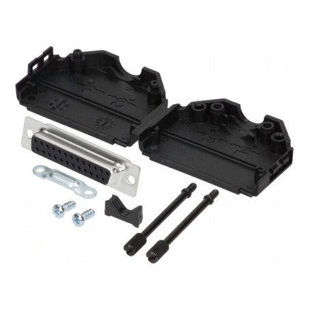 Mufă D-Sub 25 PIN Mama pentru Lipire pe Cablu - Set Complet | Electronic-mag.ro | Componente Electronice
