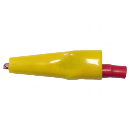 Bornă crocodil galbenă 10A 7,9mm | Electronic-mag.ro | Componente Electronice