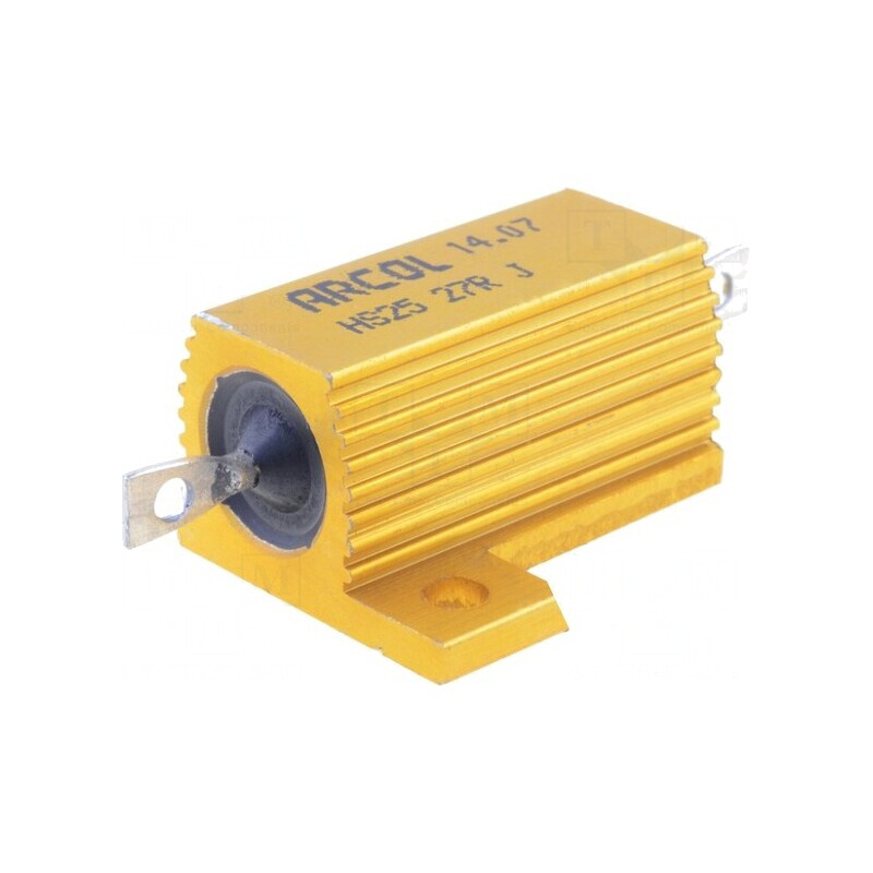 Rezistor bobinat cu radiator 27Ω 25W ±5% | Electronic-mag.ro | Componente Electronice