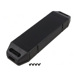 Carcasă Alimentator ABS Neagră 44x163x24 mm | Electronic-mag.ro | Componente Electronice