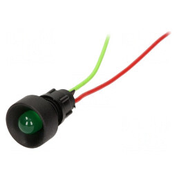 Lampă LED Verde 12-24V Ø13mm | Electronic-mag.ro | Componente Electronice