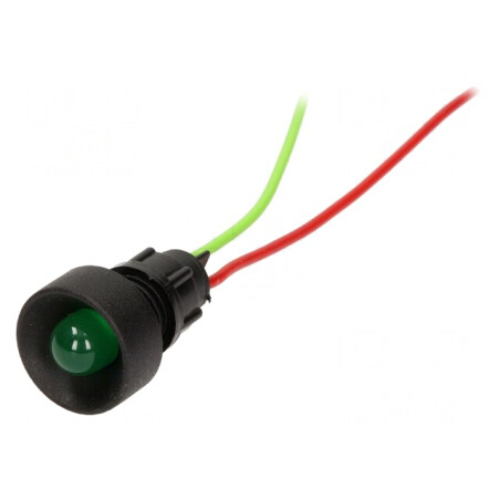Lampă LED Verde 12-24V Ø13mm | Electronic-mag.ro | Componente Electronice