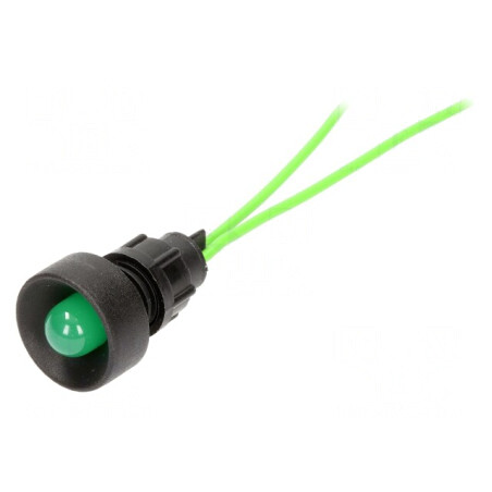 Lampă LED Verde 230V Ø13mm IP20 Plastic | Electronic-mag.ro | Componente Electronice