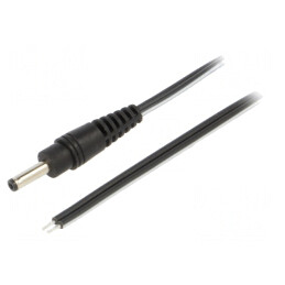 Cablu Alimentare DC 3,5/1,3 Negru 0,5m | Electronic-mag.ro | Componente Electronice