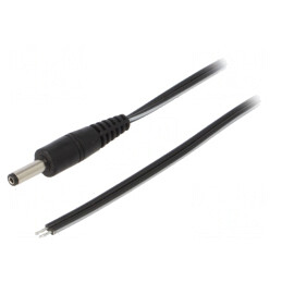 Cablu Alimentare DC 4.0/1.7 Negru 0.5m | Electronic-mag.ro | Componente Electronice