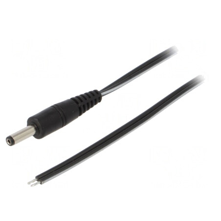 Cablu Alimentare DC 4.0/1.7 Negru 0.5m | Electronic-mag.ro | Componente Electronice