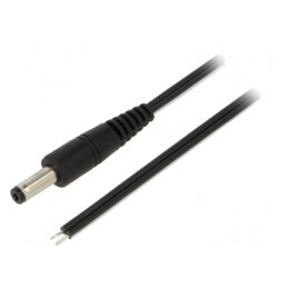 Cablu Alimentare DC cu Mufă Dreaptă 4,8/1,7 Negru 0,5m | Electronic-mag.ro | Componente Electronice