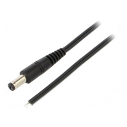 Cablu Alimentare DC 5,5/1,7mm Negru 0,5m | Electronic-mag.ro | Componente Electronice