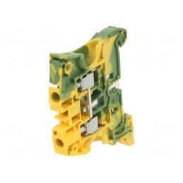 Conector Șine Piste Galben-Verde 1 Borna 2 6mm | Electronic-mag.ro | Componente Electronice