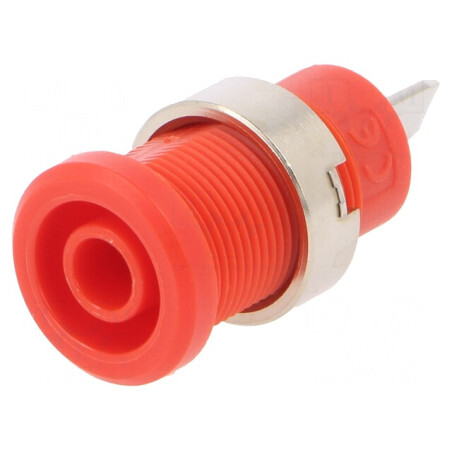 Soclu Banană 4mm 36A Roșu Nichelat Panou Înșurubare | Electronic-mag.ro | Componente Electronice