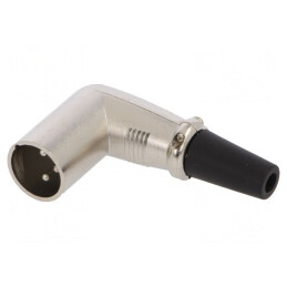 Mufă XLR Tată 3 Pin 90° Cablu Argint | Electronic-mag.ro | Componente Electronice