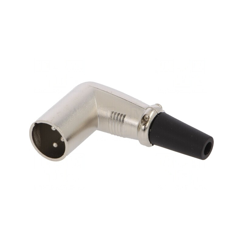 Mufă XLR Tată 3 Pin 90° Cablu Argint | Electronic-mag.ro | Componente Electronice