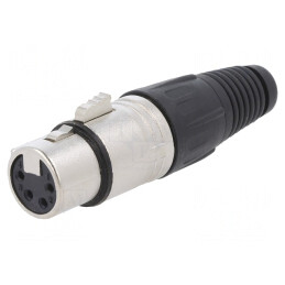 Mufă XLR Mamă 4 Pin pentru Cablu Lipire Argintat Metal | Electronic-mag.ro | Componente Electronice