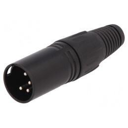 Mufă XLR Tată 4 Pin Lipire Argintat Neagră | Electronic-mag.ro | Componente Electronice