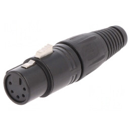 Mufă XLR 5PIN Mamă pe Cablu Neagră | Electronic-mag.ro | Componente Electronice