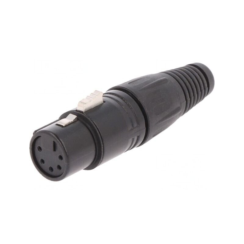 Mufă XLR 5PIN Mamă pe Cablu Neagră | Electronic-mag.ro | Componente Electronice