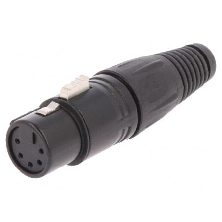 Mufă XLR 5PIN Mamă pe Cablu Neagră | Electronic-mag.ro | Componente Electronice