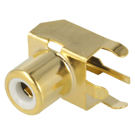Soclu RCA Mamă 90° THT Aurit pentru PCB | Electronic-mag.ro | Componente Electronice