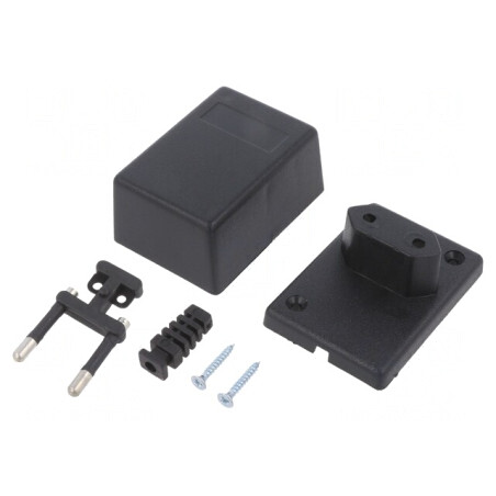 Carcasă Alimentator ABS Neagră 46x65x37mm | Electronic-mag.ro | Componente Electronice