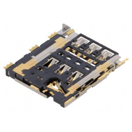 Conector pentru carduri Nano SIM cu buton SMT 6 pini | Electronic-mag.ro | Componente Electronice