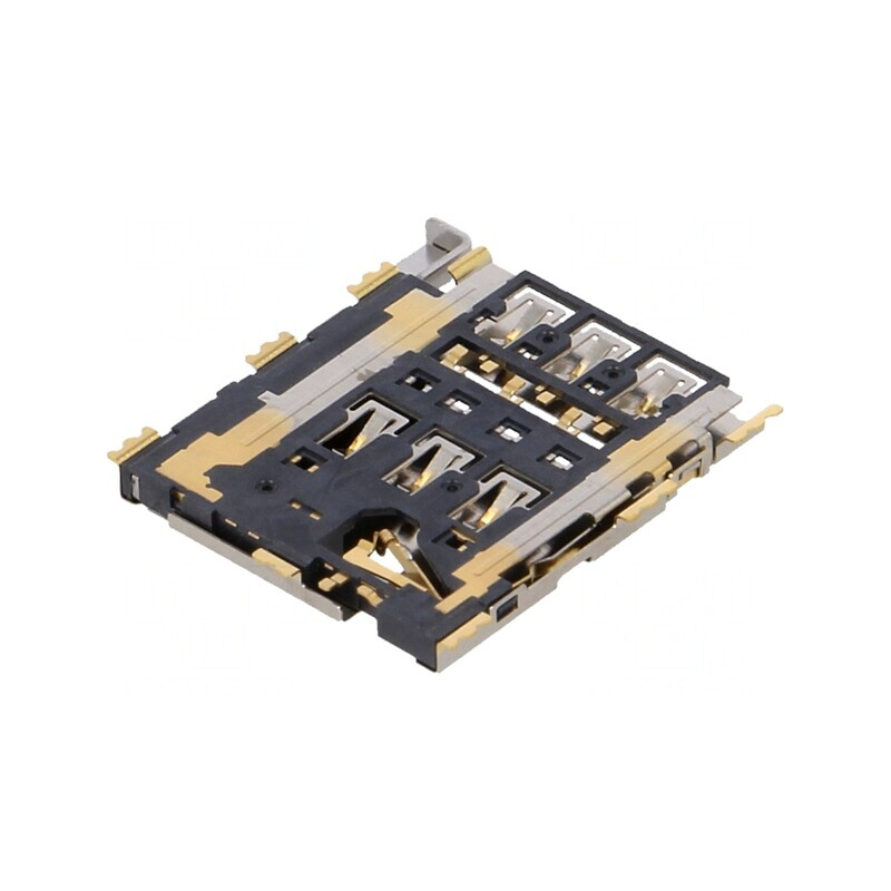Conector pentru carduri Nano SIM cu buton SMT 6 pini | Electronic-mag.ro | Componente Electronice